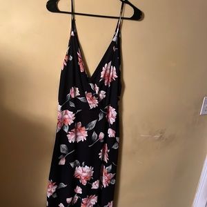 Lush versatile strap maxi floral dress